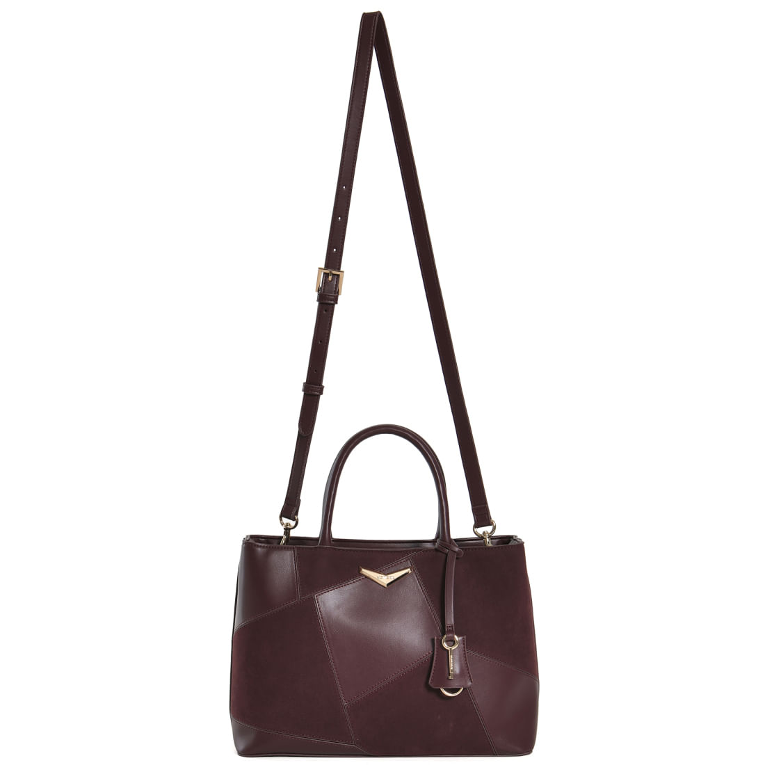 Bolsa tote Via Marte em ameixa vista em ambiente casual